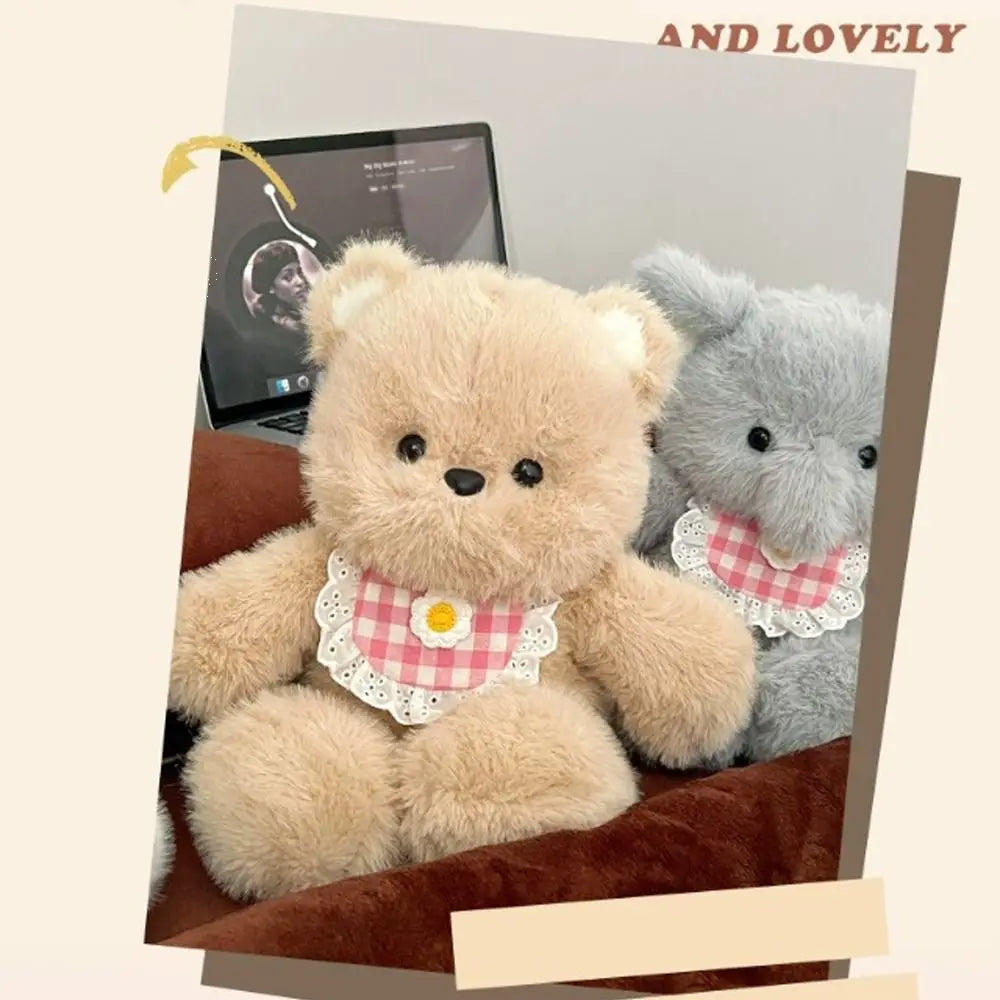 New Running Bear Plush Toys Cartoon Rabbit 40cm Stuffed Animal Stuffed with Bib Running Animal Kids