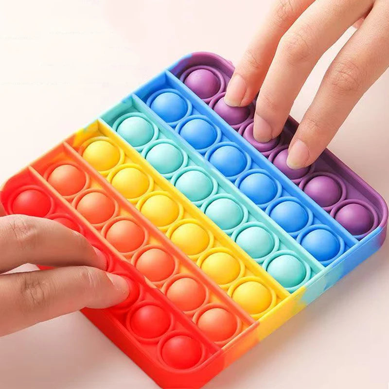 Fidget Push Bubble Silicone Sensory Stress Relief Toys ADHD Anxiety Kids Party Favors Stocking Stuffers Gifts Classroom Prizes