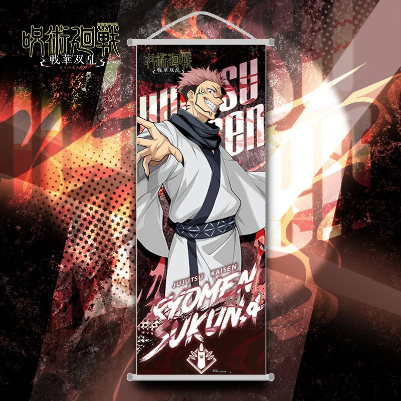 Jujutsu Kaisen Long Scroll Hanging Painting Gojo Satoru Poster Anime Goods Hanging Ornaments Holiday Gifts Room Decorations