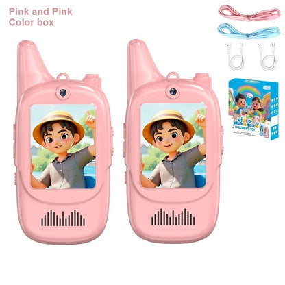 2PCS Children's Video Intercom USB Charging Indoor and Outdoor High Definition Intercom Children's Toys Birthday Gifts Ages 3-12