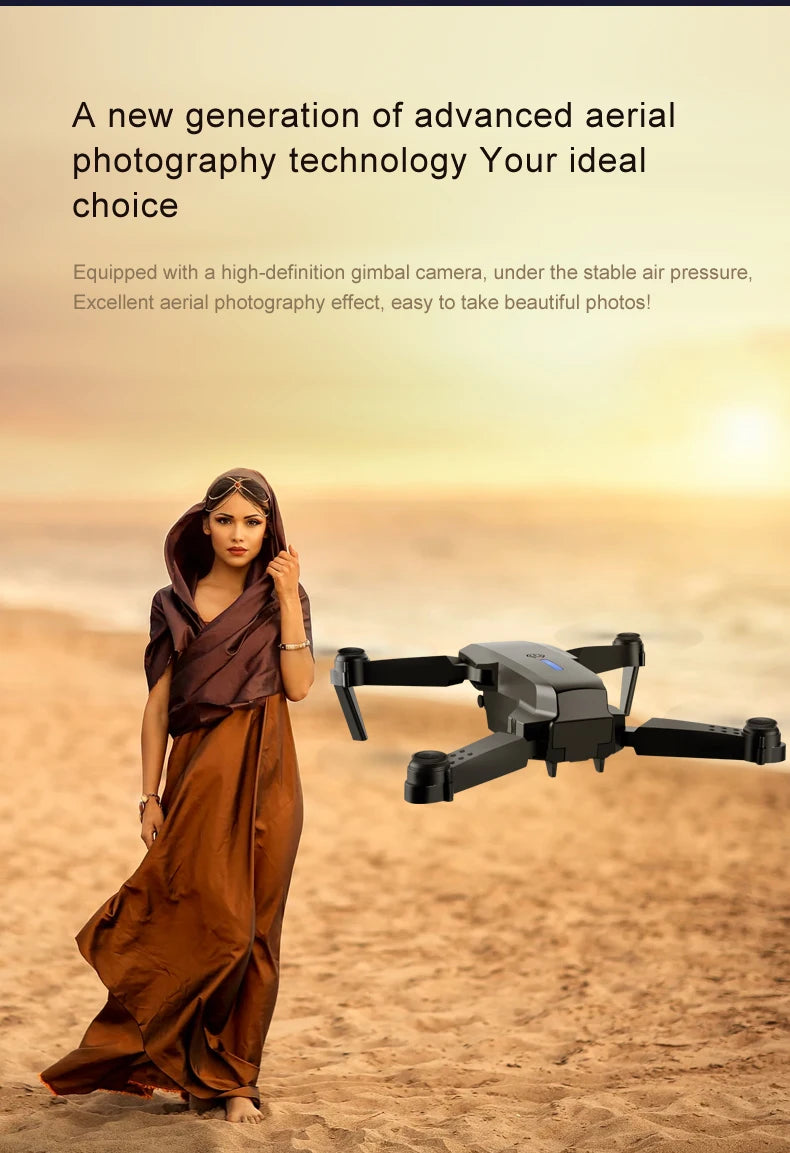 Brushless Motor Foldable Drone Optical Flow Drone 360° Rolling Trajectory Flight Headless Mode Speed Adjustment APP Control Drone