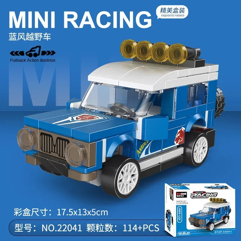 Racing Car Bus Engineering Vehicle Ambulance Pull Back Model Building Blocks Brick Toys Children Boys Birthday Gift Brick