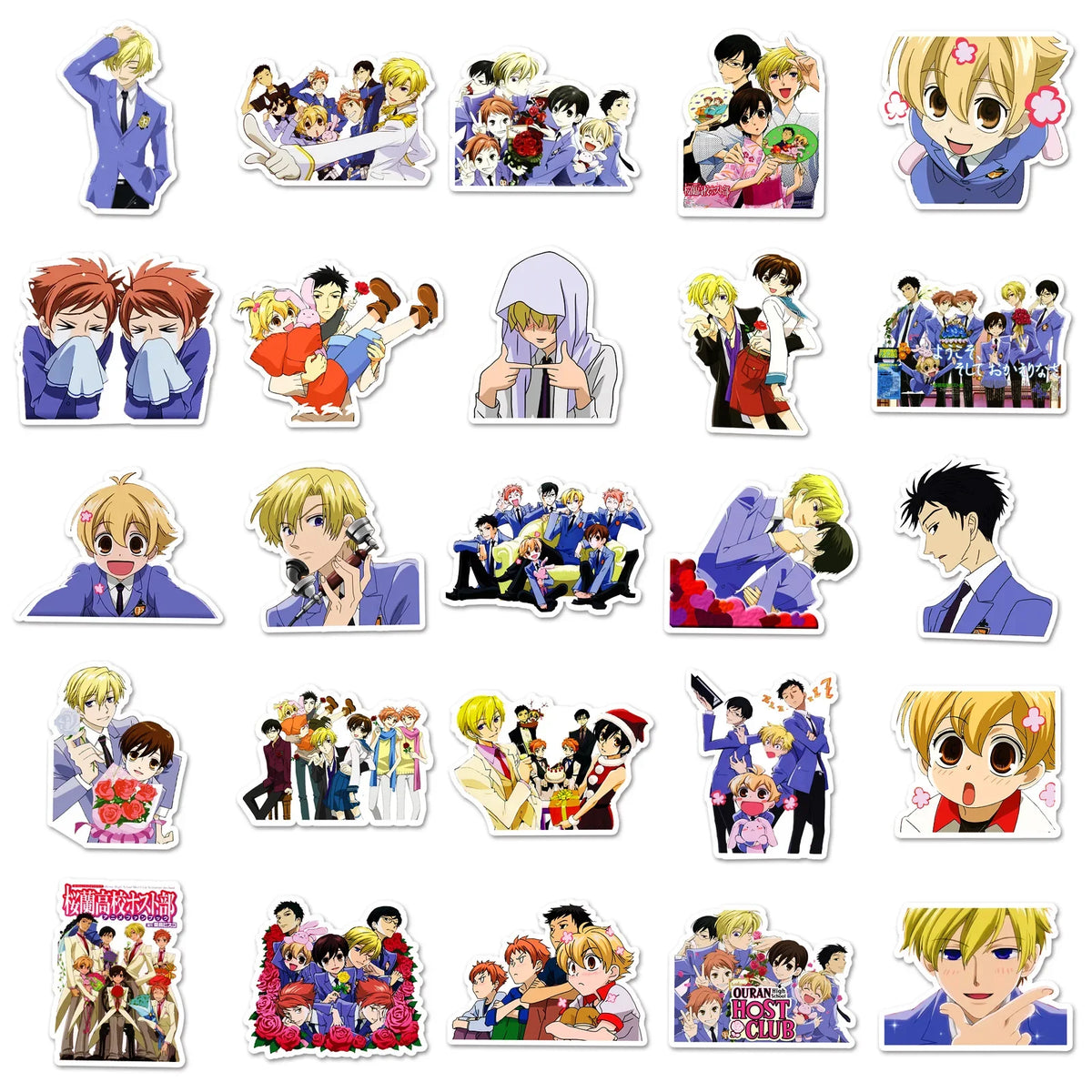 50PCS Ouran High School Host Club Stickers Campus Love Animation Decals Cartoon Toy Fridge Luggage Laptop Phone Guitar Car