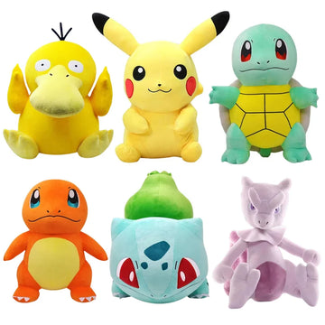 Anime Pokemon Plush Toys Charmander Bulbasaur Squirtle Pikachu Plush  Stuffed Animal Toy Pokemon Doll Gift