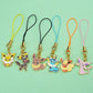 6Pcs Hot Anime Eevee Phone Charms Cute Cartoon Fox Elf Monster Keychains Lanyard Bag Mobile For Key Strap Decor Gift