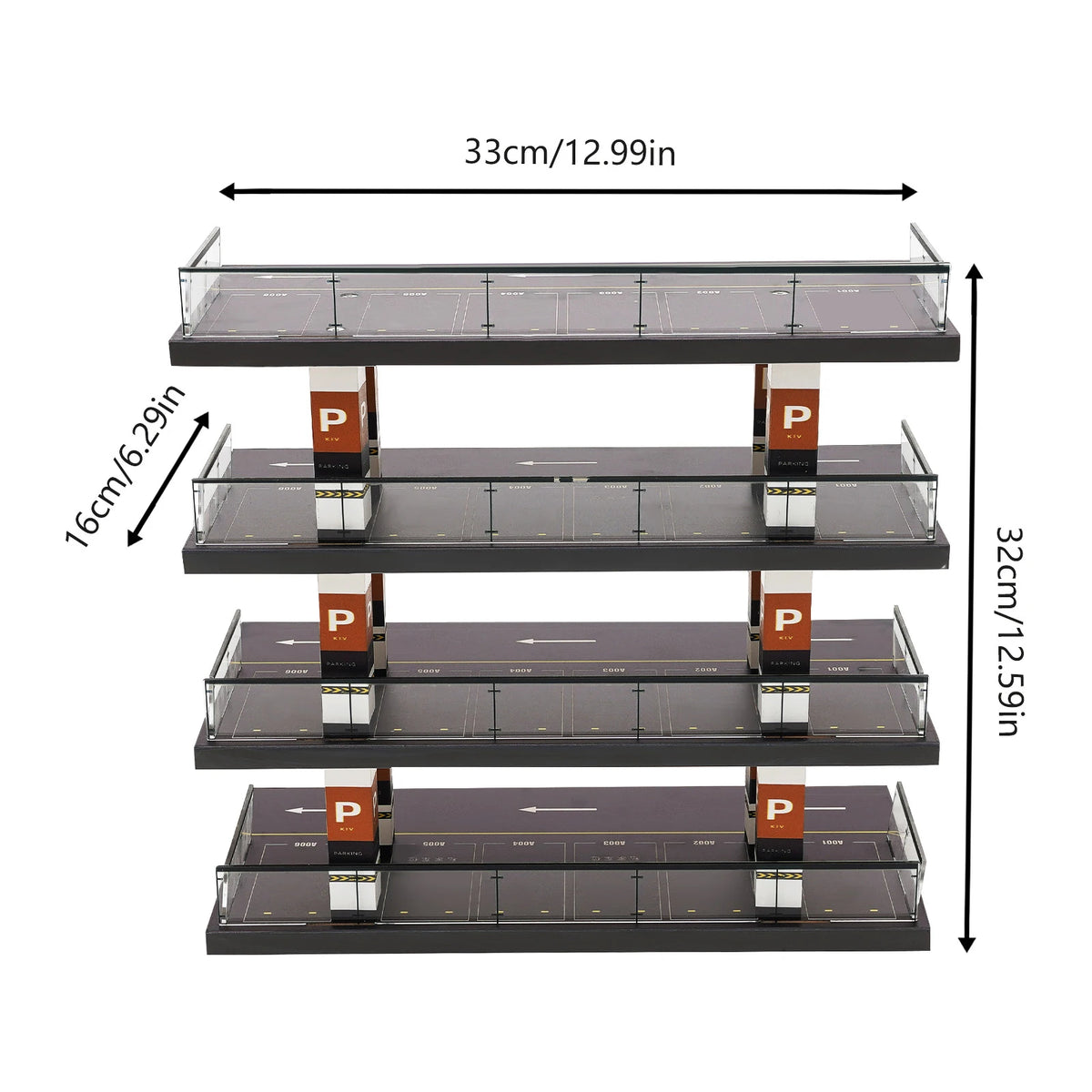 1/64 Parking Lot Toy Car Model Storage Rack Display Cabinet Kids Room Decor Xmas Gift Toys for Baby Boys Girls