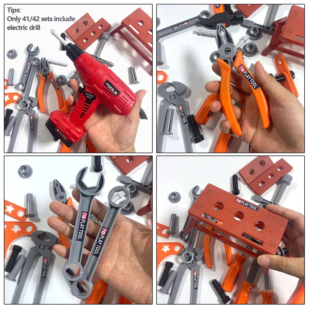 38/42 PCS Pretend Tools Kit Kids Play Repair Tool Set Plastic Construction Toys with Screwdrivers for Toddler Boys Girls Child