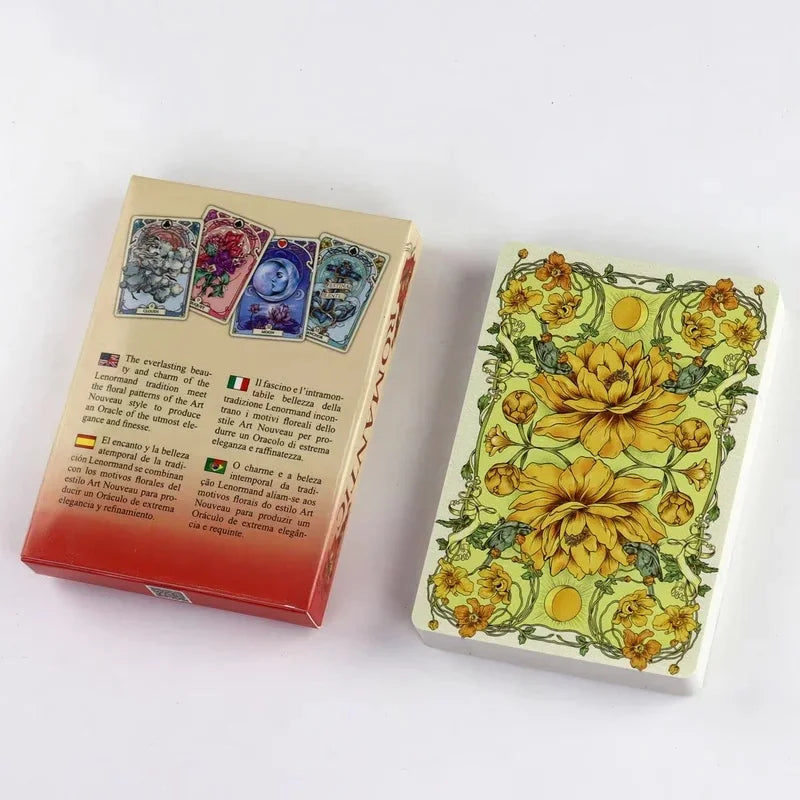 Art Nouveau Floral Romantic Oracle Cards 37Pcs English Divination Deck For Party Table Game