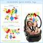 Baby Hanging Car Seat Toys Plush Activity Hanging Stroller Toys with BB Squeaker and Rattles For Newborn Travel Activity Toy