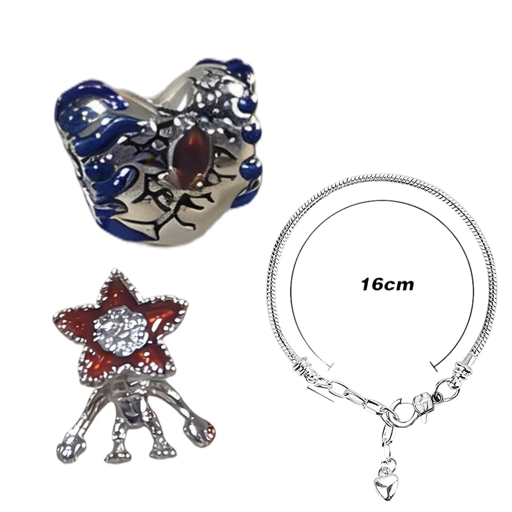 New Red Monster Flower Charm Bracelet 925 Sterling Silver Beaded DIY 2026 Trendy Fine Jewelry Adjustable Hypoallergenic