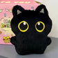 New Kawaii Big Eyes Cat Plush Doll With Scarf Black Cat Keychain Bag Pendant Cartoon Kitten Ornament Holiday Gift For Dear