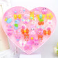 36Pcs Kids Cute Rings Resin Cartoon Jewelry Flower Shape Adjustable Ring Set Creative Accessories Girl Gifts