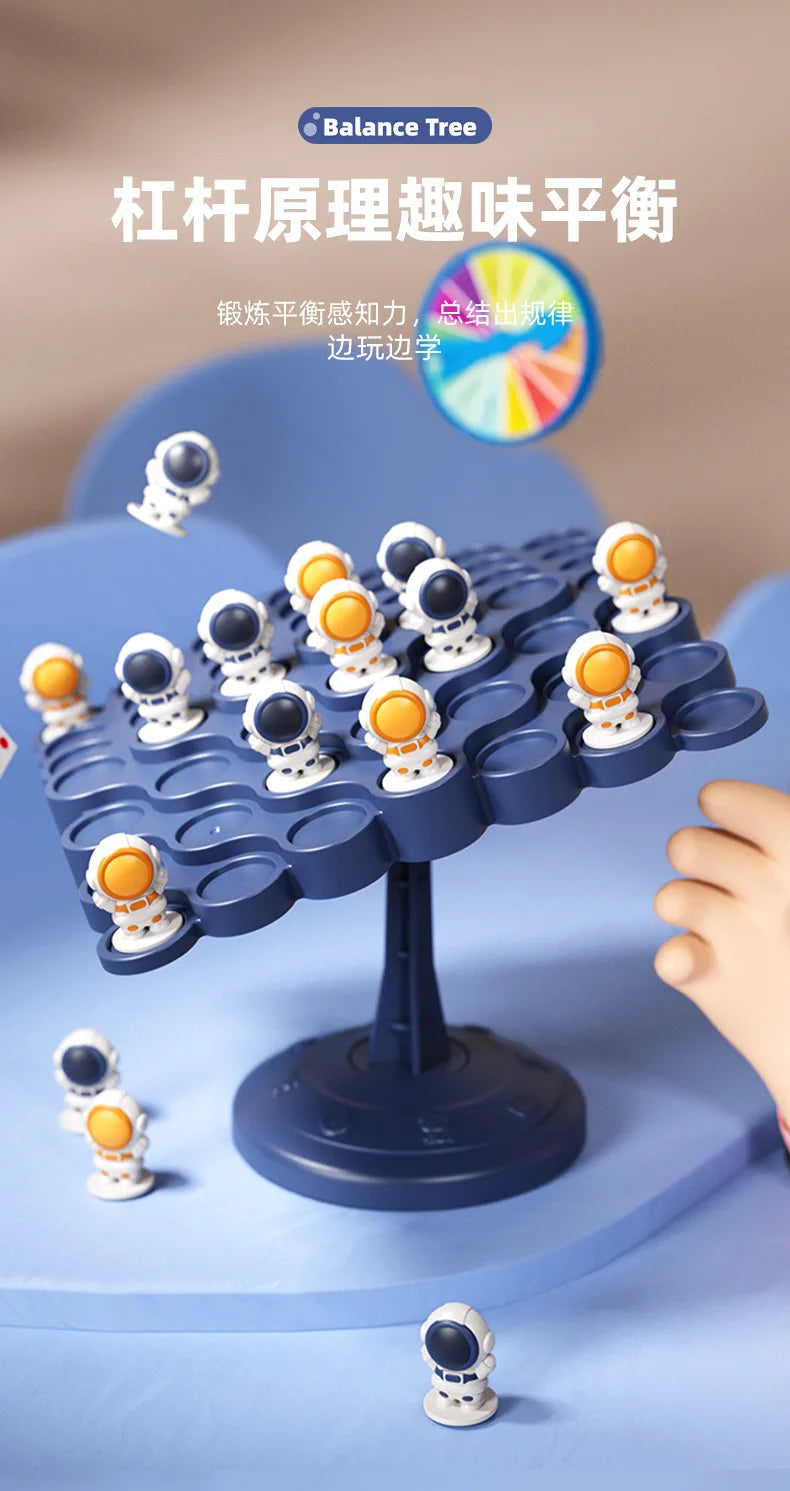 Kids Balance Tree Board Game Astronauts Frog Balance Board Tabletop Party Funny Parent-Child Interactive Game Building Block Toy