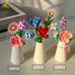 HUIQIBAO MOC Eternal Flower Bouquet with pot Micro Building Block Sunflower Rose Mini Model Brick Toy home Desk Decoration