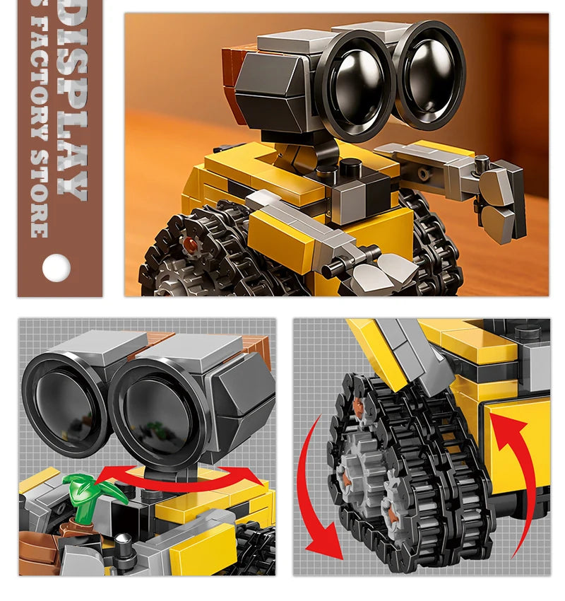 Space Mini Robot MOC Building Bricks Toys 217Pcs Tracked Bot Model Classic Movie Sci-Fi Blocks Dolls Kids Adult Christmas Gifts