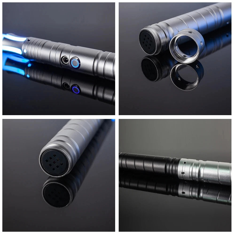 Metal Handle RGB Cosplay Double-edged Lightsaber Sword 16 Colors Change LED Switchable Sound And Light For Boys Girls Gift