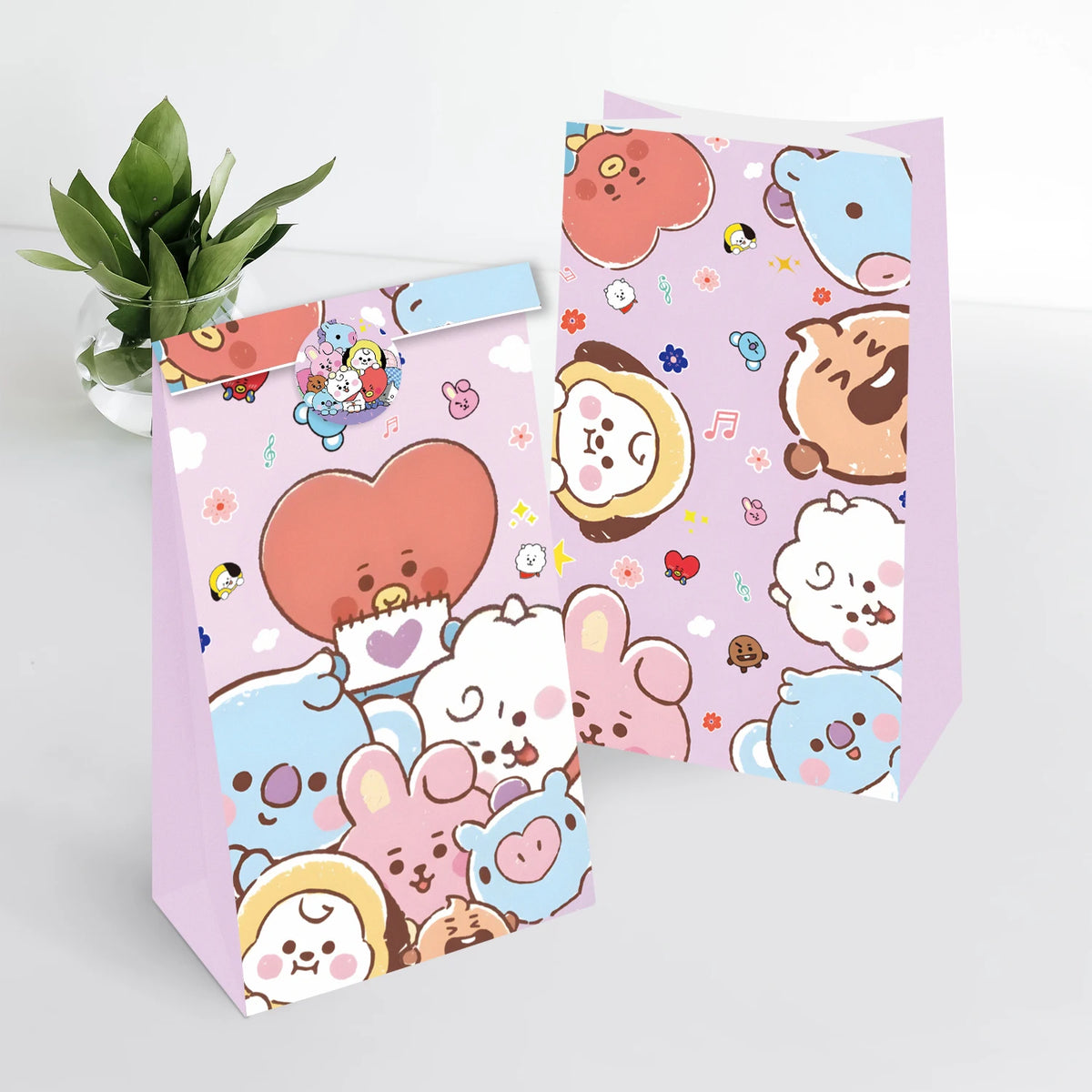 BT21 Cartoon Party Festival Limited Edition Gift Bag Birthday Party Companion Gift Storage Cute Appearance Candy Packaging Paper