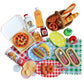 44PCS 1:6 Dollhouse Miniature Honey Bread Pizza Picnic Basket Model Mini Play Kitchen Food & Drink Set for Doll Accessories