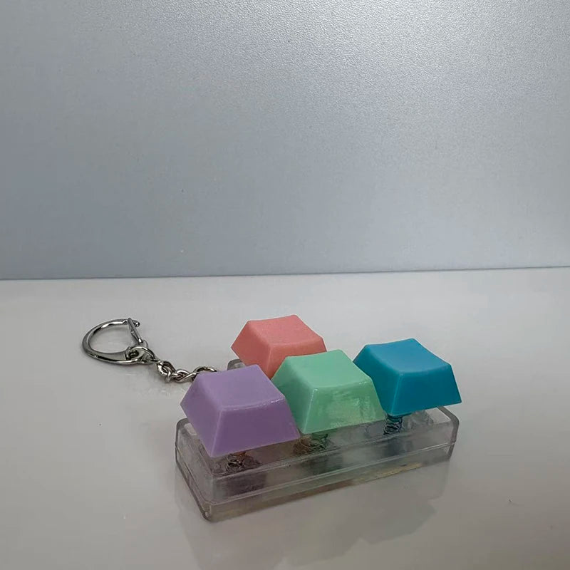 KeychainToy Press Stress Relief Fidget Button Key Caps Key Ring Keyboard Keychain Adult Stress Reduction Toys Finger Party Gift