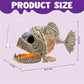 Skeleton Lantern Fish Halloween with LED Eye Plastic Bones for Halloween Party Photo Prop Decoration Graveyard Decor, Indoor Outdoor Spooky Scene(10.2" *5.5" *3")