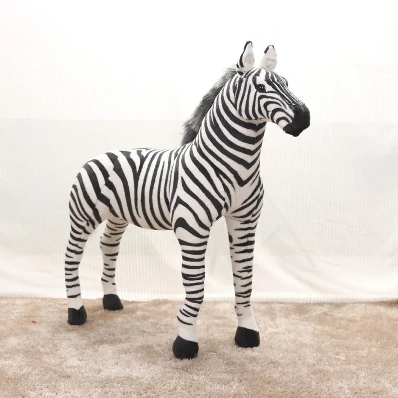 90cm Large Pretty Standing Zebra Lively Simulated Stuffed Animals Can Ride Model Kids Mount Decorat Plush Doll Children Toy Gift