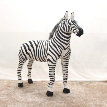 90cm Large Pretty Standing Zebra Lively Simulated Stuffed Animals Can Ride Model Kids Mount Decorat Plush Doll Children Toy Gift
