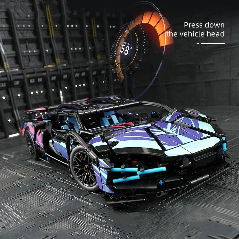 1:14 Technical Building Blocks Racing Car Model Collectible Car Construction Toys For Boy Desktop Decorations Model 1314PCS