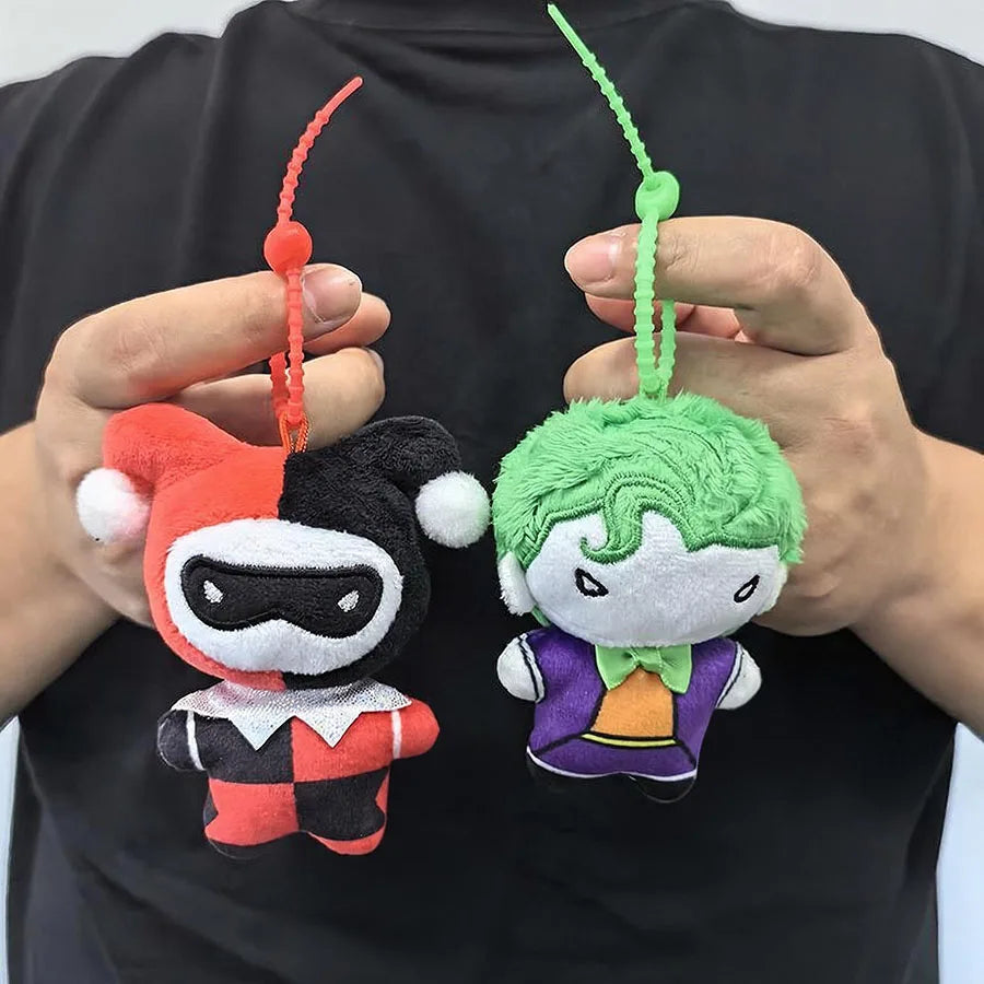 9cm Batman Superman Plush Keychain DC Justice League 9cm Harley Quinn Joker Cute Cartoon Movie Dolls Creative Christmas Gifts