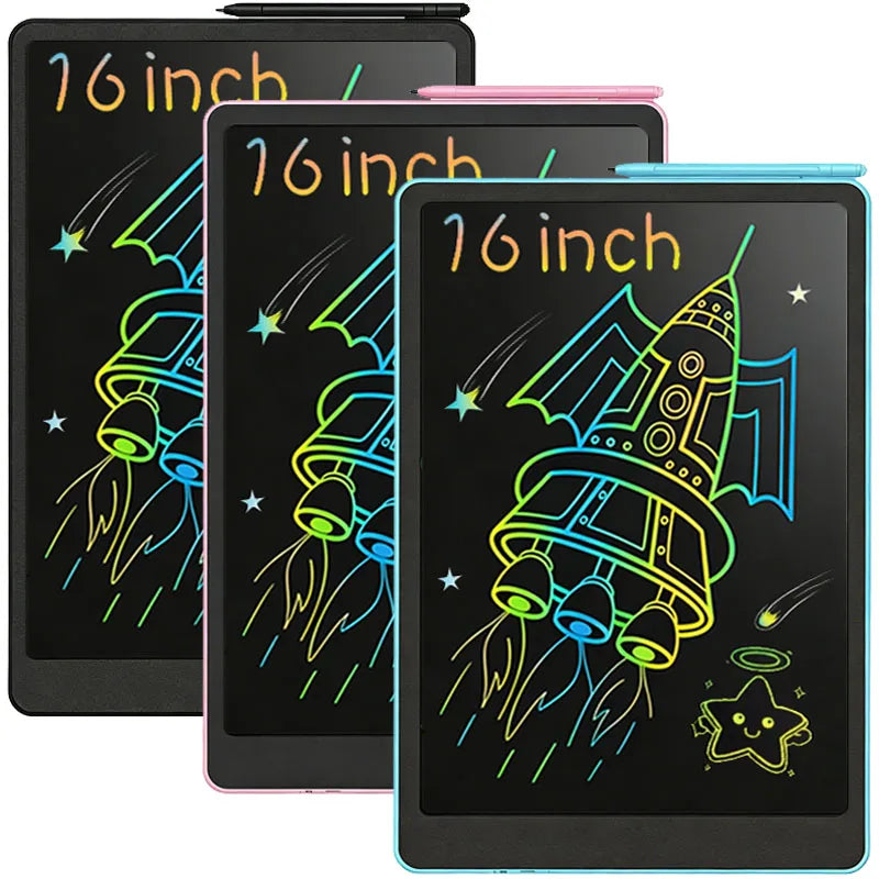 16-inch LCD Writing Tablet Large Electronic Drawing Board Doodle Handwriting Board One-Key Clear Screen Perfect Educational Toy