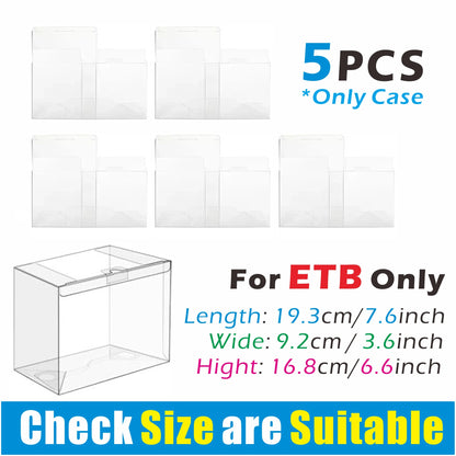 5/10PCS PET Elite Trainer Box Case Protectors Clear Display Case - 0.45mm Thick ETB Case Compatible with Elite Trainer Boxes