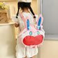 Fairy Type Sylveon Plush Ita Bag Kawaii Clear Window Pin Badge Display Adjustable Strap Backpack for Anime Fans Gift Collection