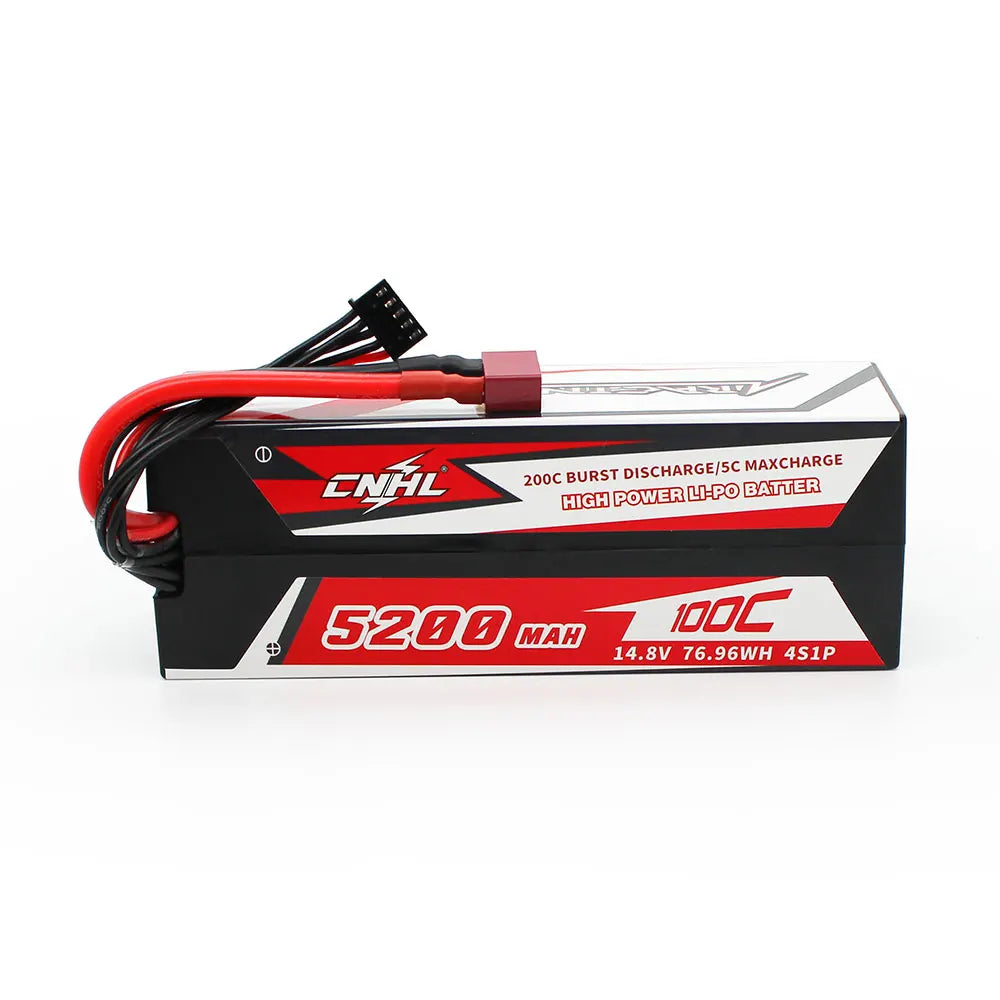 CNHL Lipo Battery 3S 4S 5200mAh 11.1V 14.8V 100C Hard Case With T Plug For RC Car Boat Helicopter Truck Truggy Traxxas