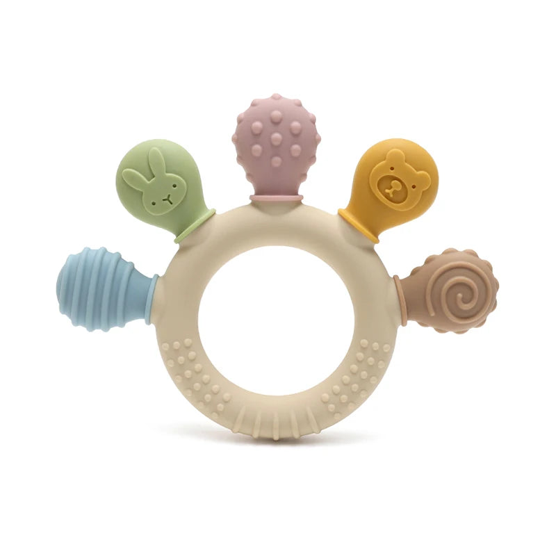 Baby Dinosaur Silicone Teething Toys BPA Free Easy to Grip Infant Care Teether Chewing Toy for Newborn Gift Babies Accessory