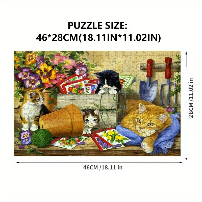 46*28cm 500 Pieces Jigsaw Puzzle for Adults Painting The Cat in The Bower Paper Puzzles Home Decor Wall Display Festival Gift