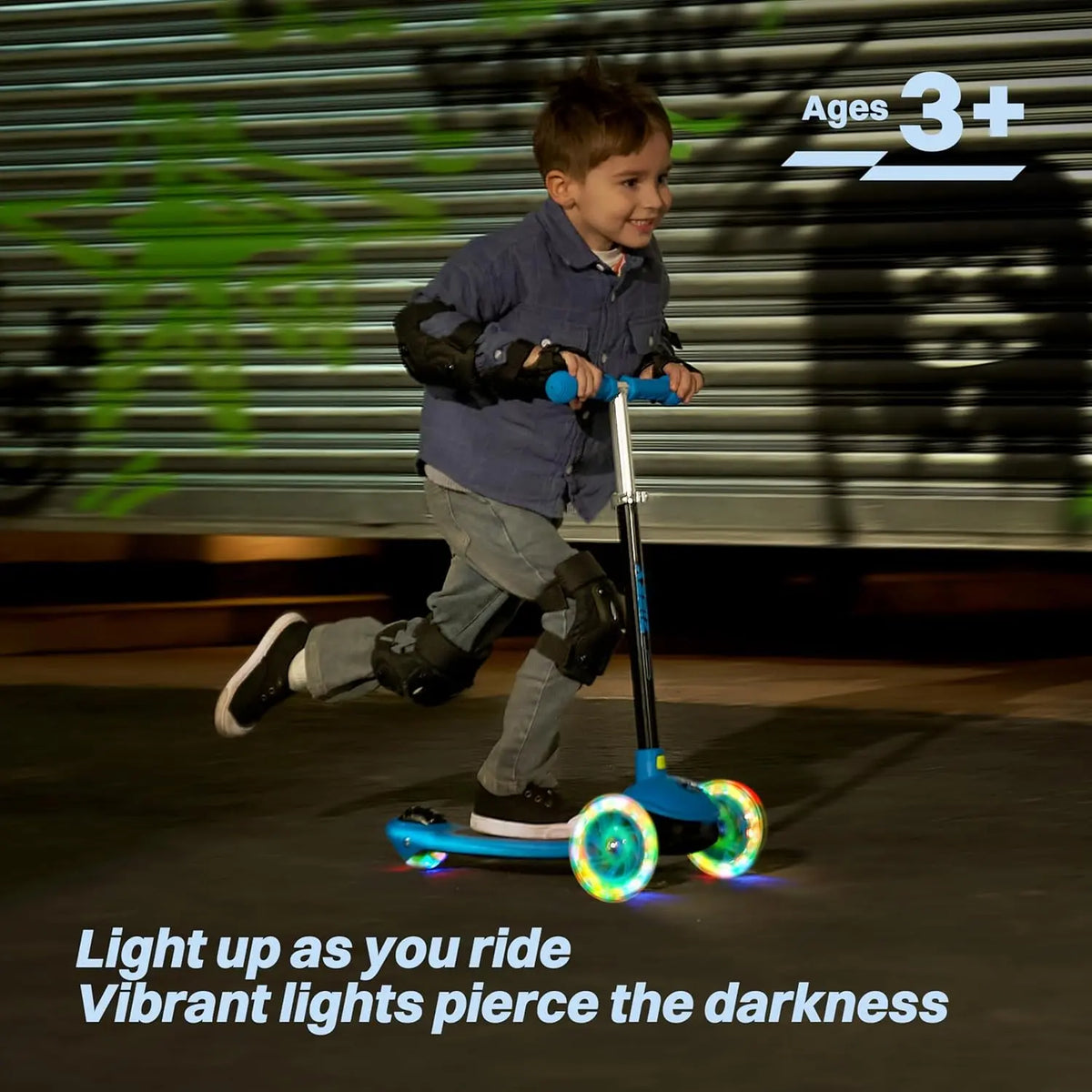Joyfy Kids Multicolor 3 Wheel Scooter Toddler Kick Scooters with LED Light-Up Wheels for Boys and Girls Gift 5 Adjustable Height