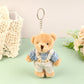 ▶1PCS Cute Wear Clothes Bear Plush Toy Cartoon Rabbit Pendant Soft Stuffed Doll Keychain Backpack Decor Kid Gift