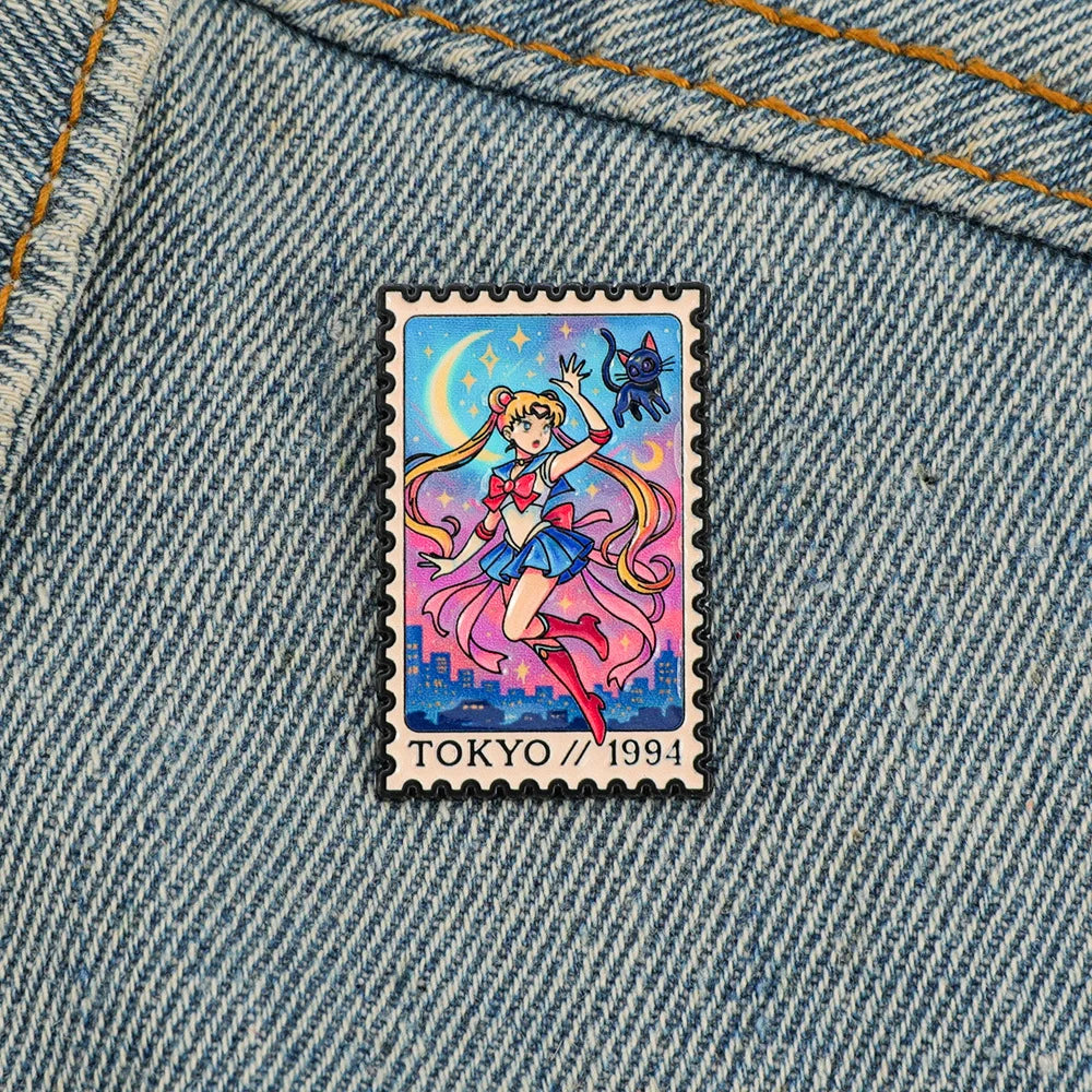 Anime Magical Girl Backpack Pin, Men's Clothing Metal Enamel Badge, Toy Decoration Gift