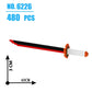 480Pcs Samurai Sword Building Blocks Ninja Blade Katana Japanese Anime Butterfly Nichirin Knife Bricks Toys For Children Adult