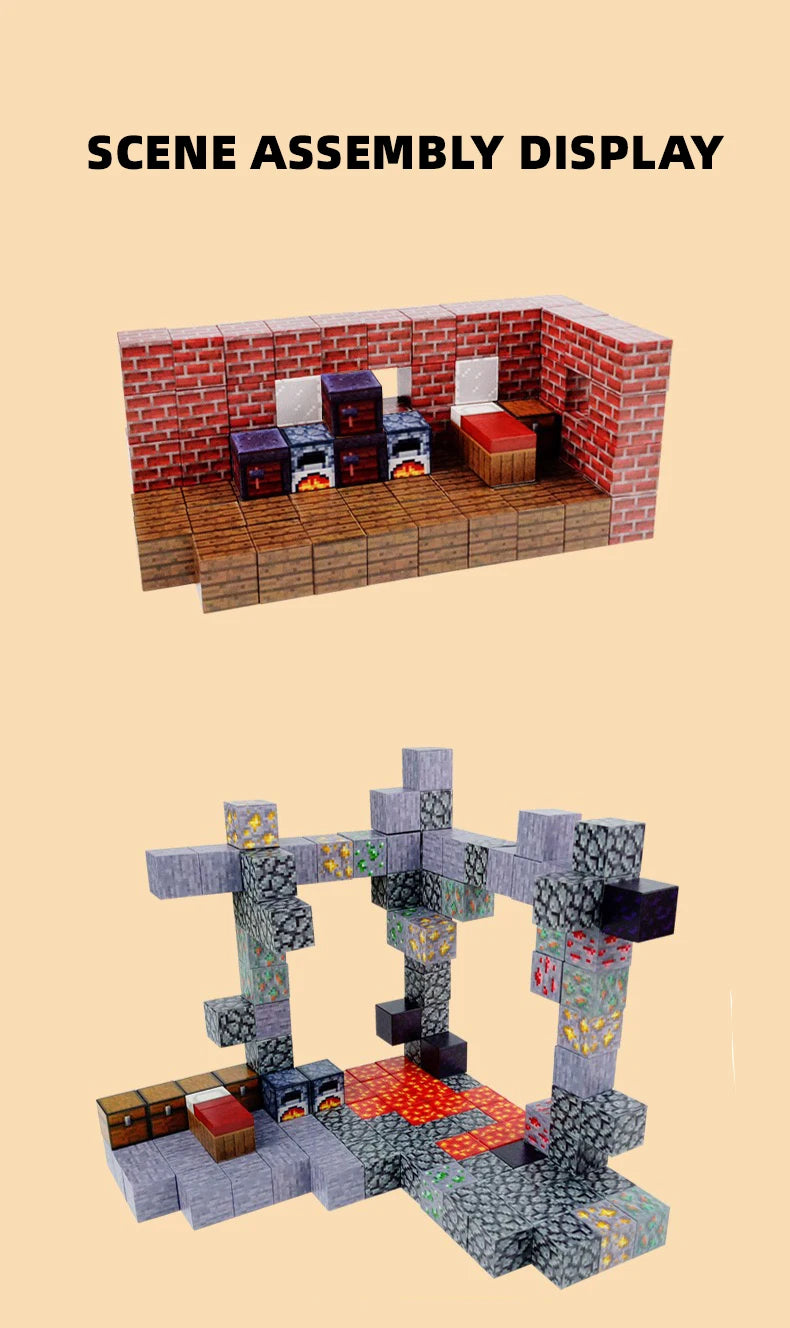 TNT Building Block Storage Box, Magnetic Building Blocks Toy, Building Block Set, Children's DIY Assembly Toy Building Blocks,