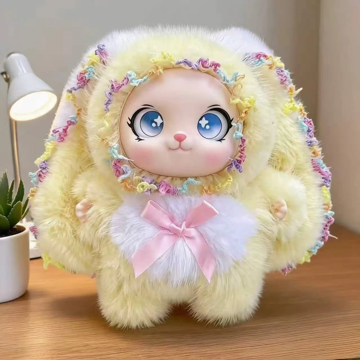 Cute and colorful Plush Rabbit doll; Children's Plush Animal Rabbit doll; Long-Eared Cute Rabbit Lace-Trimmed Plush doll Pendant