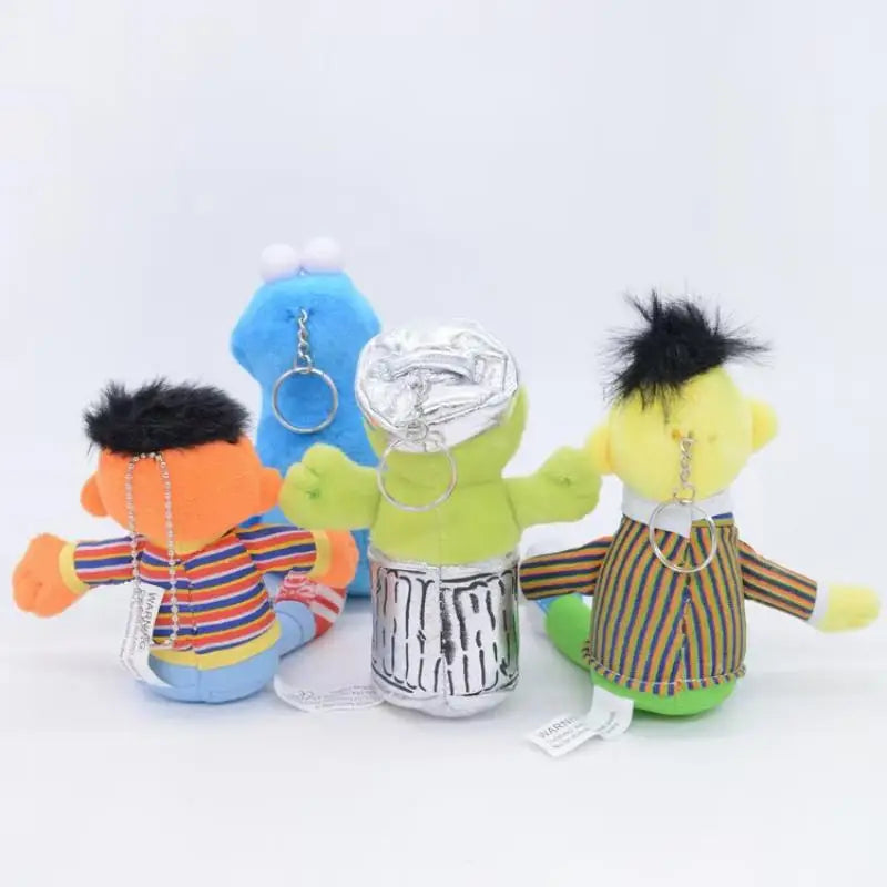 Enlightenment Cartoon Plush Keychain Cute ELMO Cookie Monster SchoolBag Pendant Big Bird Soft Stuff Accessories For kid's Gift