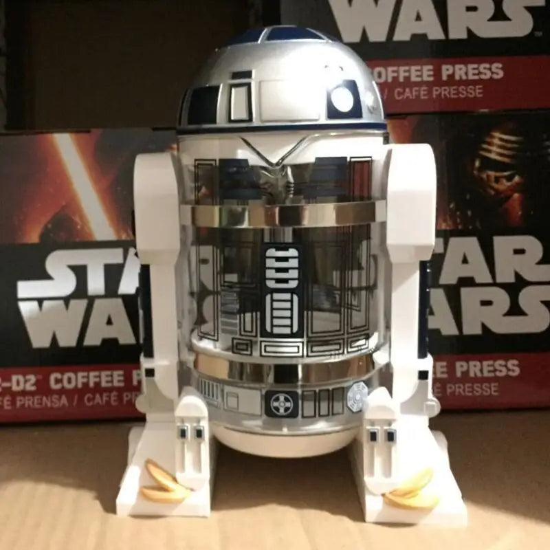 Star Wars R2-d2 960ml Moka Hand Coffee Maker Cartoon Robot Office Home Manual Thermal Stainless Steel Pressing Mini Coffee Pot