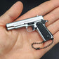 1:3 Scale Full Metal 1911 Gun Model Keychain Pendant with 7 Detachable Bullets Men's Decompression Toy Gift