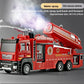 1:32 Spray Fire Truck Model Water Spray Ladder Trucks Toy Car Sound Light Pull Back Doors Opened Vehicle Collection Boys Gift