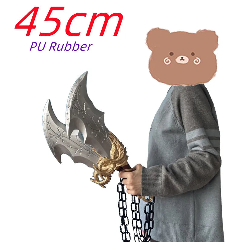 1:1 Cosplay Leviathan Chained Athena Blade War Golden Dragon Tomahawk Weapons Role Playing God of War 4 Carnival Safety PU Model