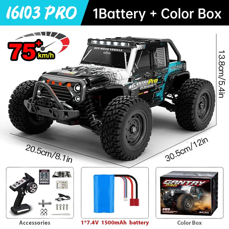 1:16 4WD RC High-speed Car Brushless 70km/h Competition Off-road Climbing Car 2.4G Remote Control Toy Car VS WLtoys 144001 Toys