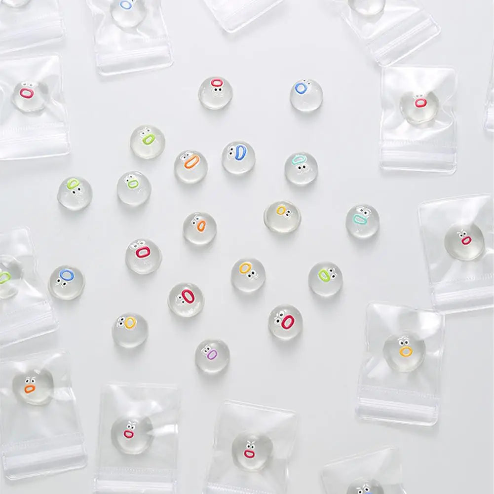 1-20pcs Mini Cute Transparent Fidget Small Silicone Emotion Fidget Poppers Sensory Fidget Toys Soft Funny Stress Relieving Toys