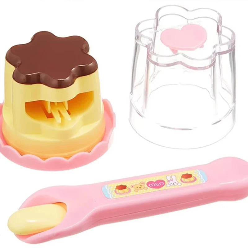Feeding Pudding Feeding Toy Cute Pink Jelly Strawberry Pudding Set Desktop Ornament Models Desk Interior for Children Funny Gift