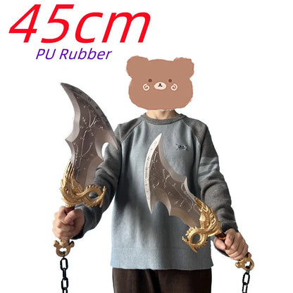 1:1 Cosplay Leviathan Chained Athena Blade War Golden Dragon Tomahawk Weapons Role Playing God of War 4 Carnival Safety PU Model