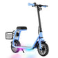 Hiboy Q2 Lite Kids Electric Scooter with Seat 100W Motor 9.3MPH Children E-Scooter UL Certified Battery LED Lights Gift for Boys Girls Ages 4-10